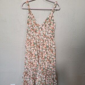 Abercrombie & Fitch Orange and Green Sleeveless Maxi Dress